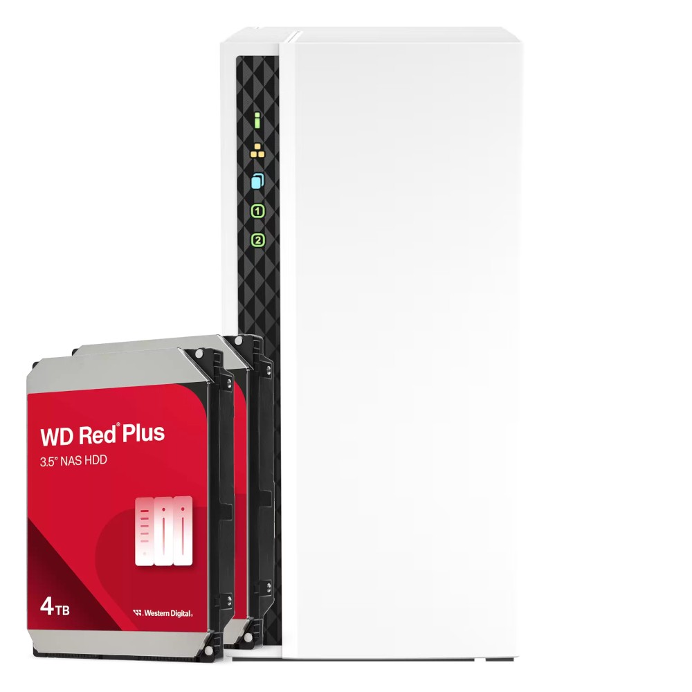 QNAP TS-233 8TB WD Red Plus NAS-Bundle NAS inkl. 2x 4TB WD Red Plus 3.5 Zoll SATA Festplatte