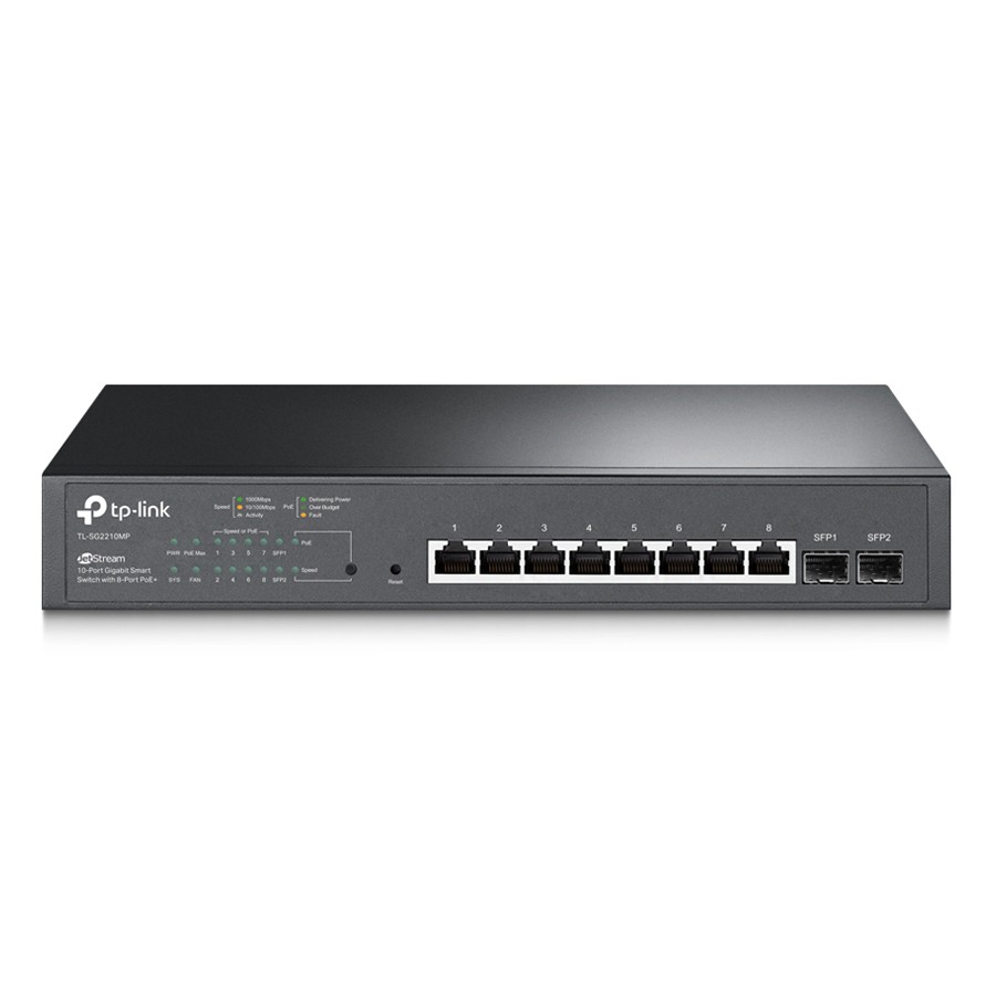 TP-Link Omada TL-SG2210MP Netzwerk-Switch 10-Port, Smart Managed, 8x Gigabit RJ45, 2x Gigabit SFP, 8x PoE+, 150W