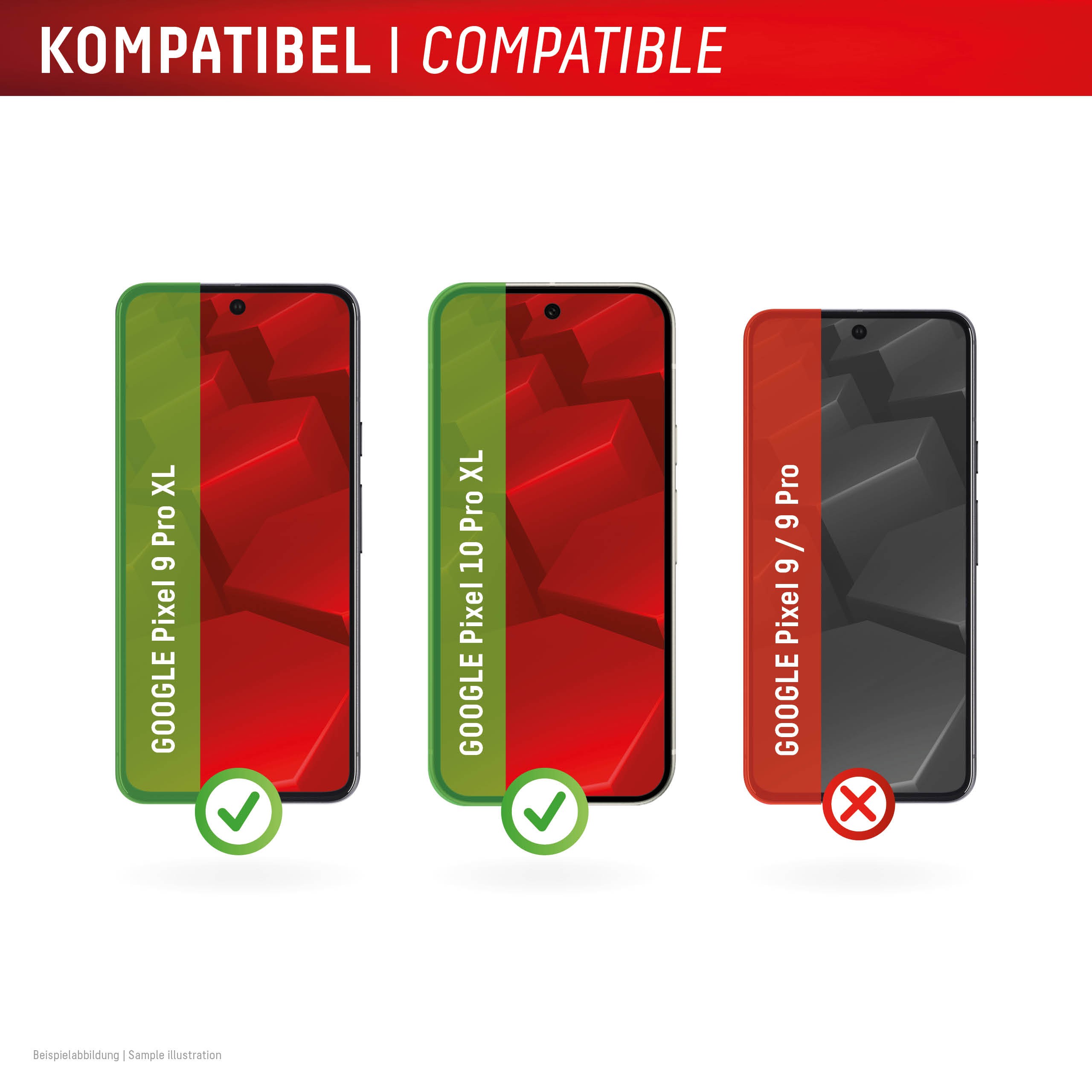 DISPLEX Panzerglas (10H) für Google Pixel 9 Pro XL/10 Pro XL Eco-Montagerahmen, Tempered Glas, kratzer-resistente Schutzfolie, h