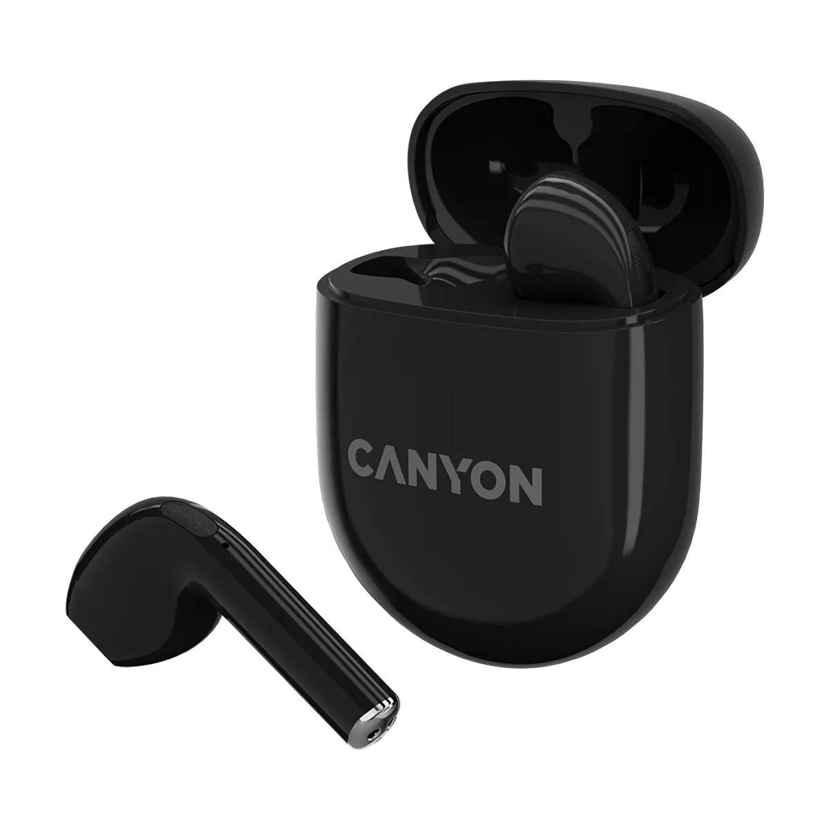 CANYON In-Ear Kopfhörer TWS-6, Black Bluetooth 5.3, Berührungssteuerung
