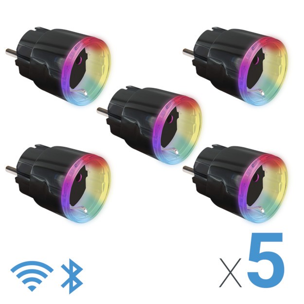 Shelly Plus Plug Schwarz 5er Set - Smart Steckdose - Intelligente Steckdose Funktioniert mit Alexa & Google Home, programmierbar
