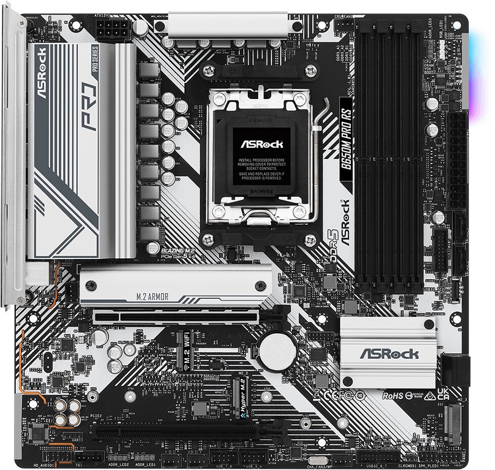 ASRock B650M Pro RS Mainboard Sockel AM5 - BULK-Ware!! Ohne Originalverpackung