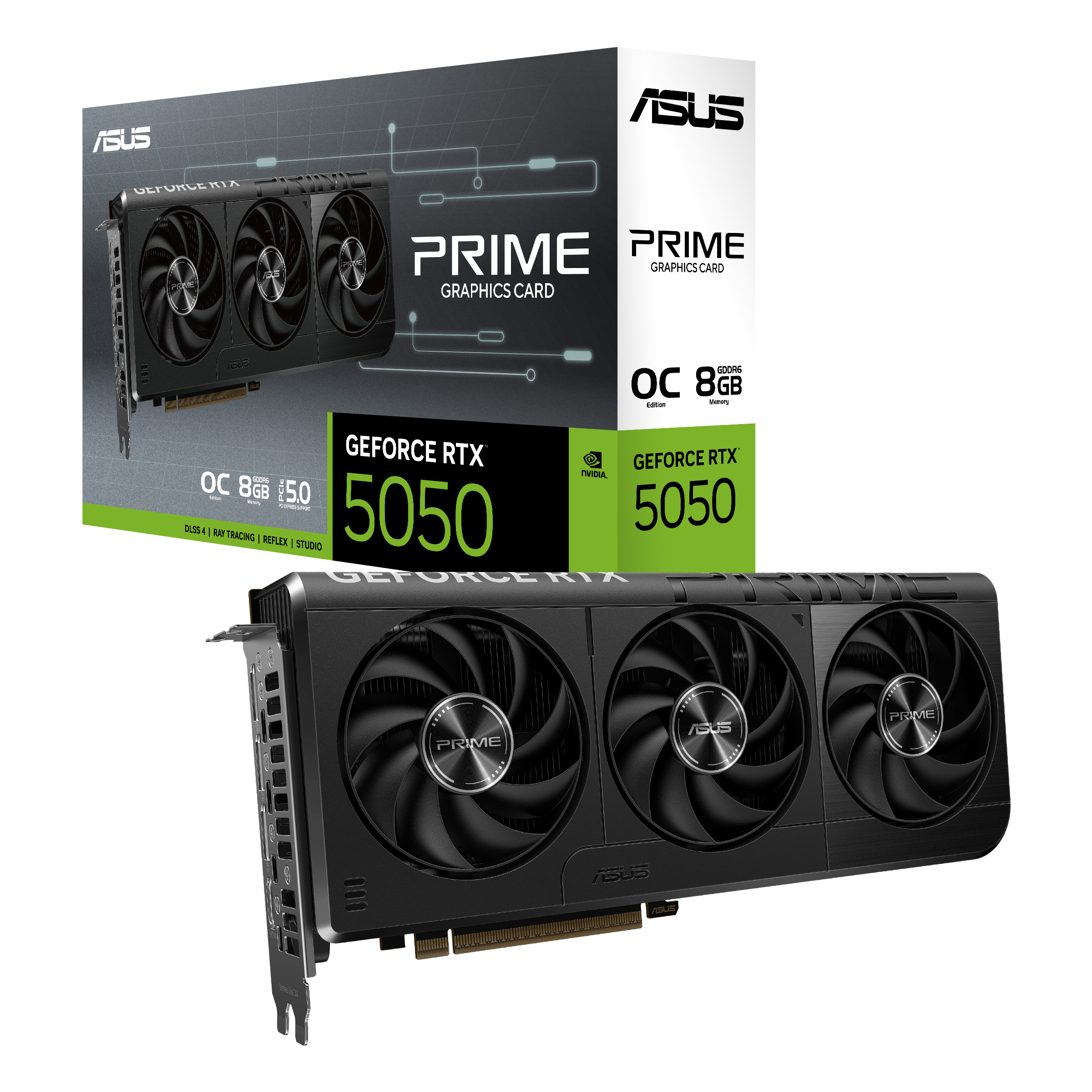 ASUS Prime GeForce RTX 5050 8G OC Edition - 8GB GDDR6, HDMI, 3x DP