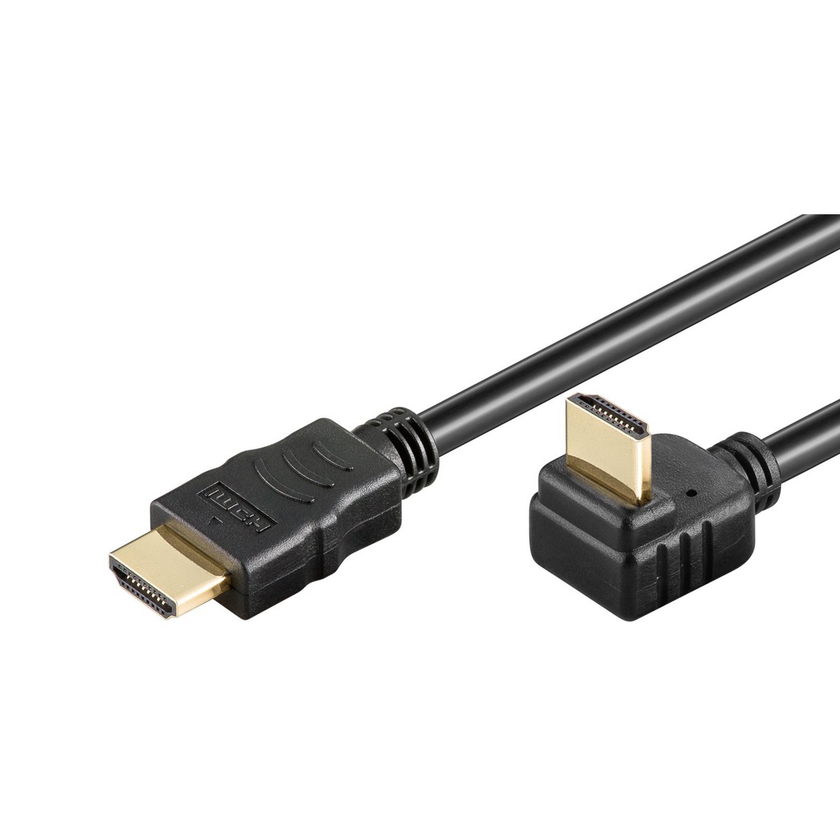 Goobay 1m High Speed HDMI 270° Kabel mit Ethernet, - 4K (3840x2160), 3D, abgewinkelt, schwarz