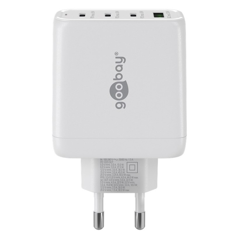 Goobay USB-C™ PD GaN Multiport-Schnellladegerät (68 W) weiß