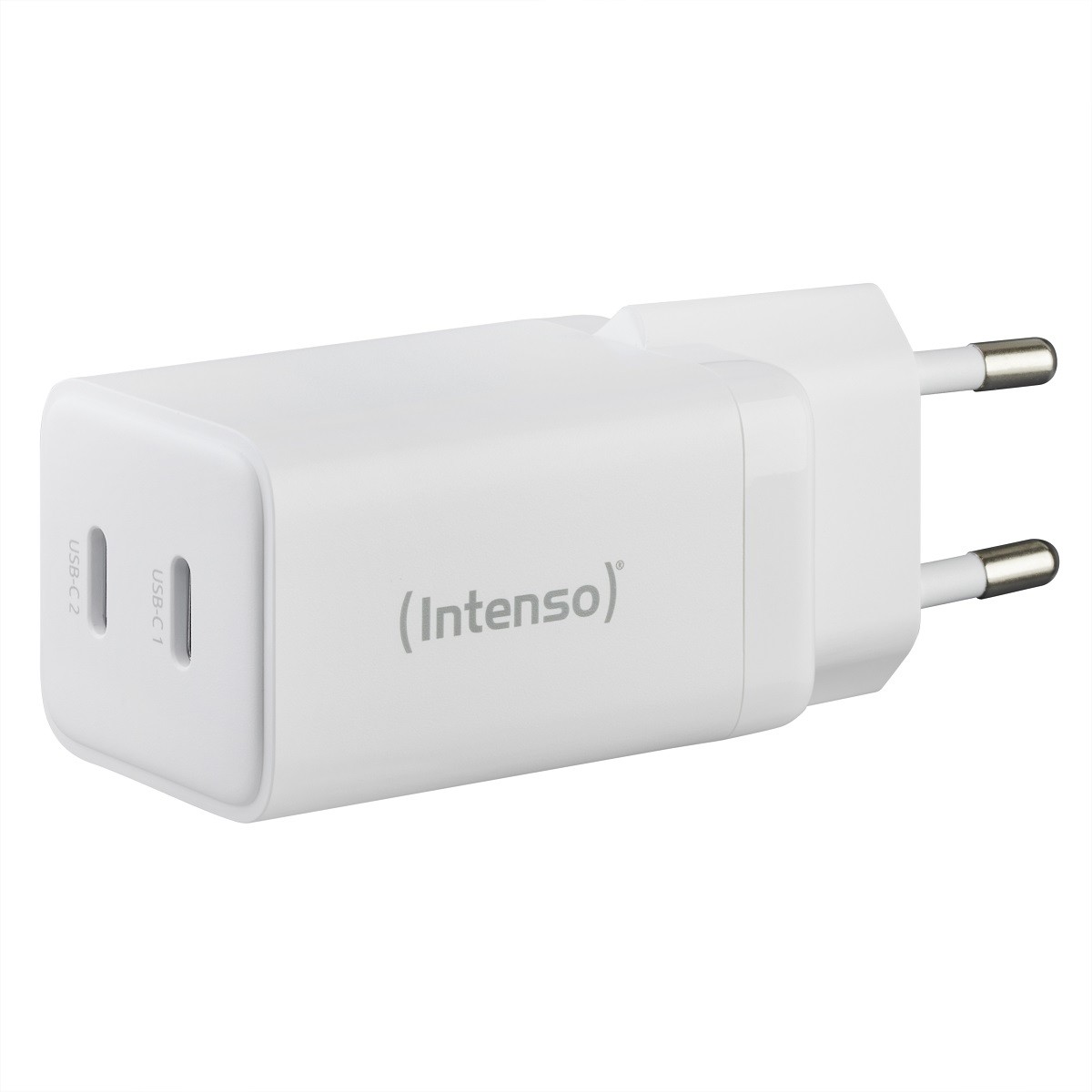 Intenso Netzteil Power Adapter W40CC GaN, Anschluss: 2x USB-C Output: max. 40 Watt, GaN-Technologie, Weiß