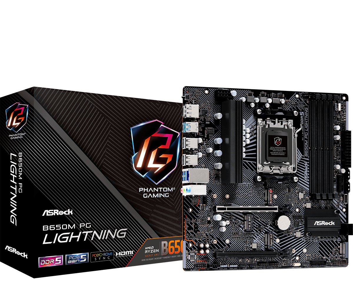 ASRock B650M PG Lightning Mainboard Sockel AM5