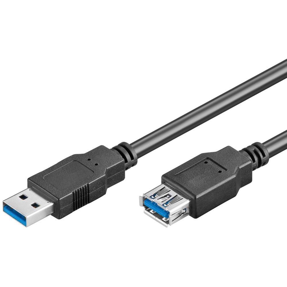 Goobay 1.8m USB 3.0 SuperSpeed Verlängerungskabel, Schwarz [USB 3.0-Stecker (Typ A)  USB 3.0-Buchse (Typ A)]