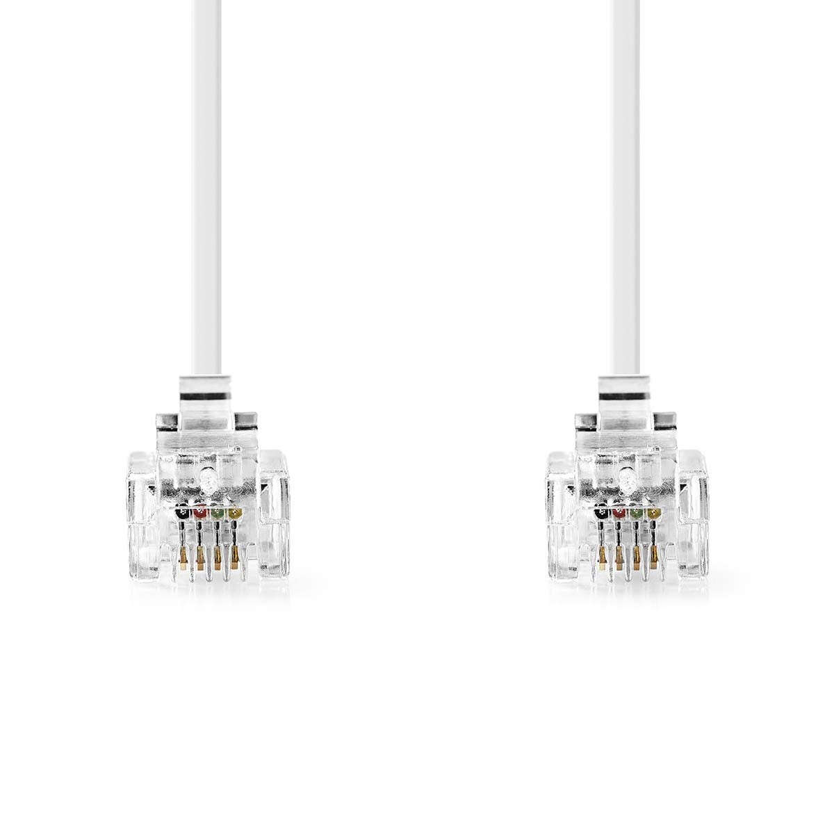 Nedis Telefonkabel | RJ11 Stecker | RJ11 Stecker -RJ11 Stecker | RJ11 Stecker | 2.00 m | Kabeldesign: Flach | Beschichtung: Verg