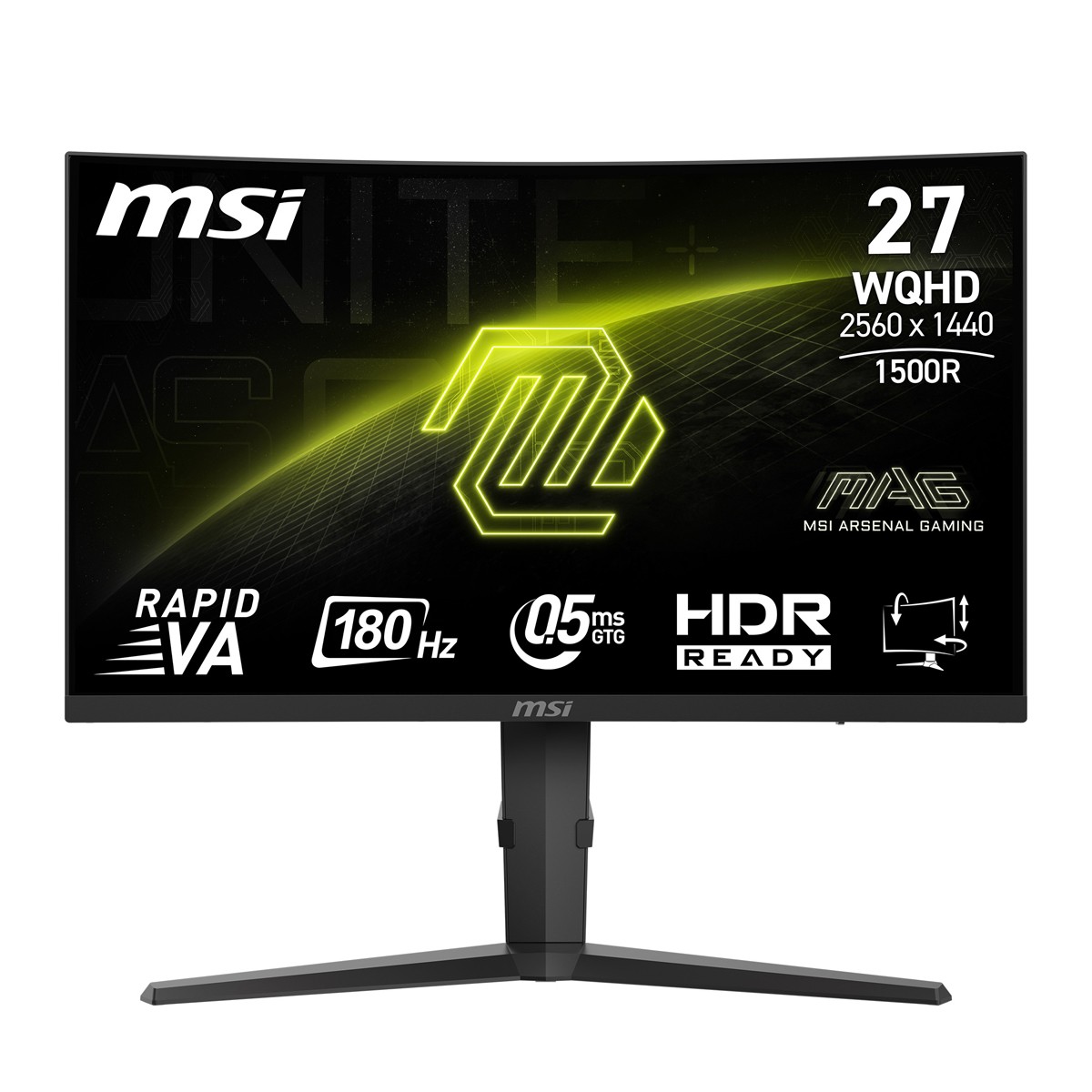 MSI MAG 275CQPFDE Gaming Monitor QHD Curved Panel, 180Hz, 0,5ms