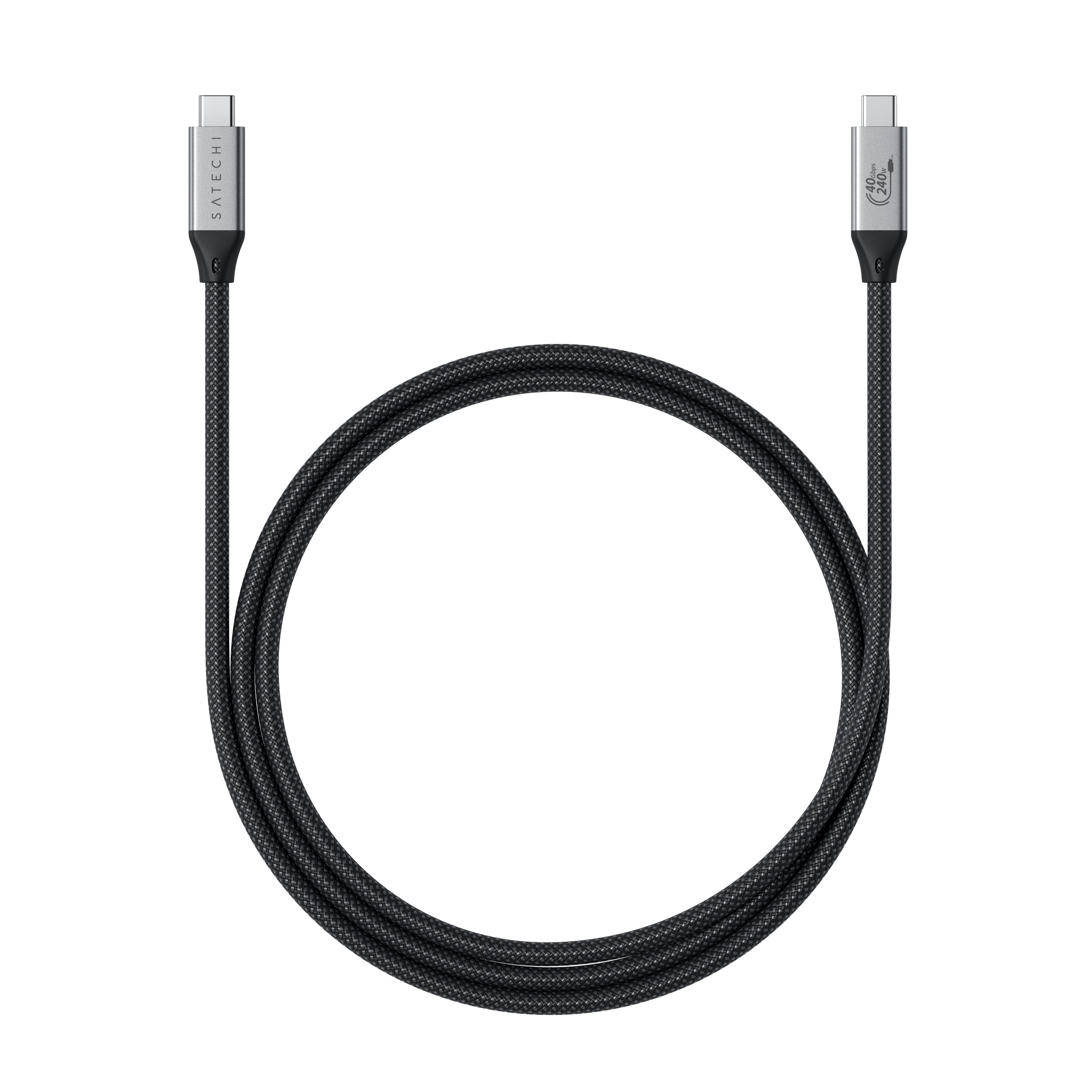 Satechi USB4 Pro Cable, Länge: 1,2 Meter Datenübertragung von bis zu 40 Gbit/s, Ladeleistung von bis zu 240W, Unterstützt Bildau
