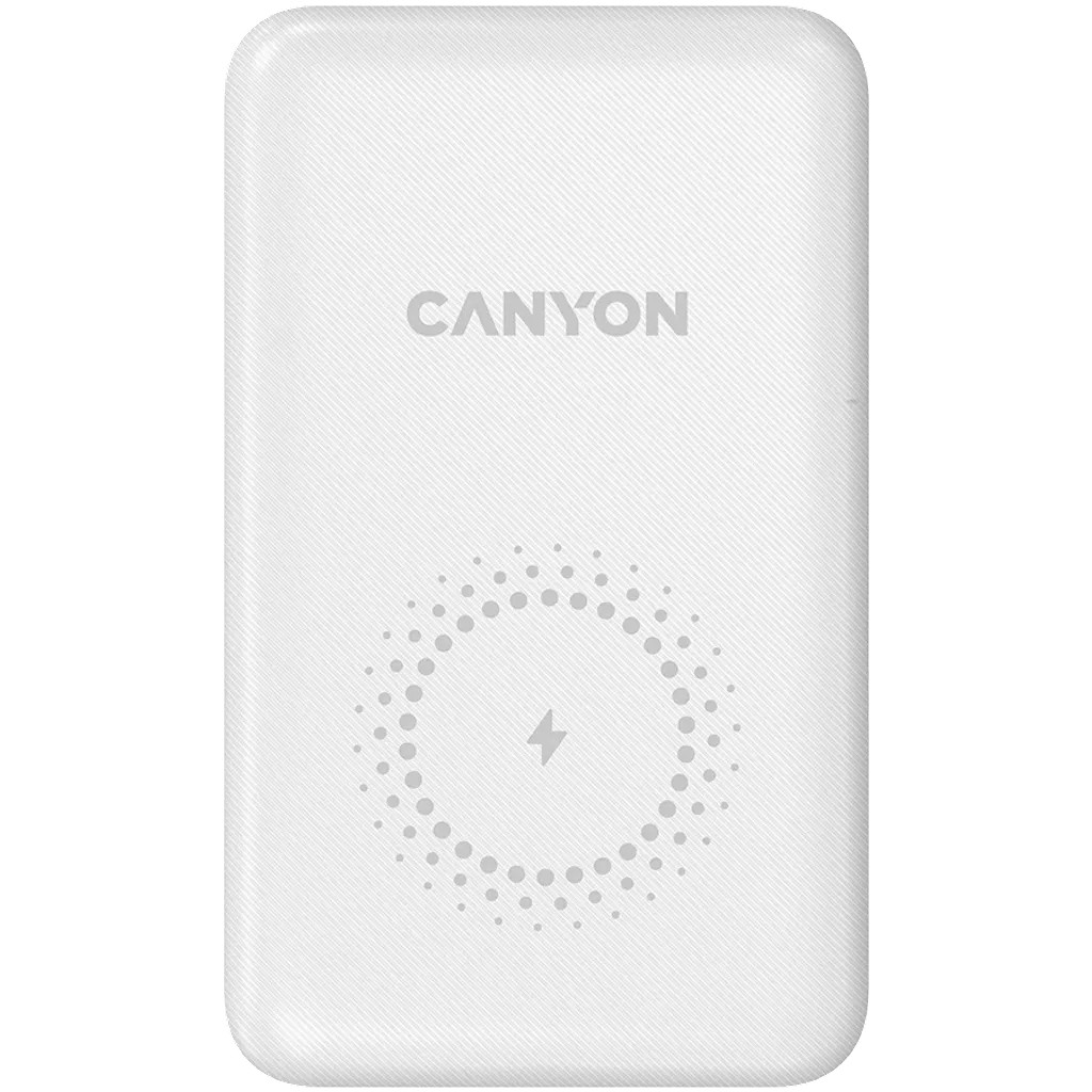Canyon PB-1001 Power Bank mit kabelloser Ladefunktion 10.000 mAh Unterstützt Quick Charge 3.0 und PD 18 W, 10W Magsafe Wireless 