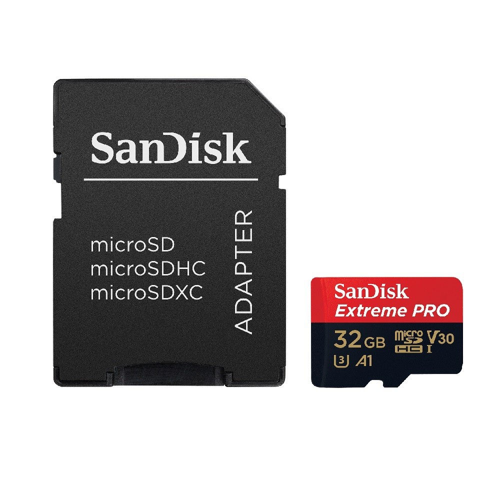 SanDisk 32GB EXTREME PRO microSD Speicherkarte (A1) [+SD-Adapter, Memory Zone App, RescuePRO]