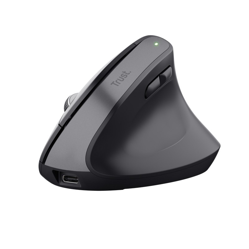 Trust Bayo+ Kabellose Ergonomische Mouse Bluetooth und 2,4G-USB-Mikroempfänger, Auflösung 2.400 dpi