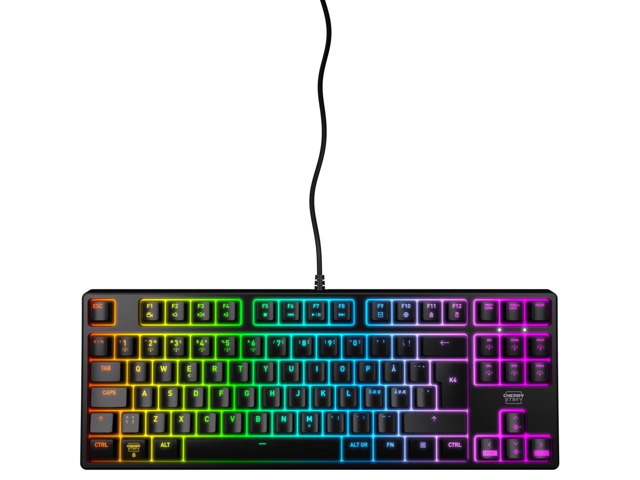 CHERRY K4V2 TKLvMechanische Gaming-Tastatur, Schwarz MX2A RED Switches, RGB-Beleuchtung, Full-N-Key-Rollover