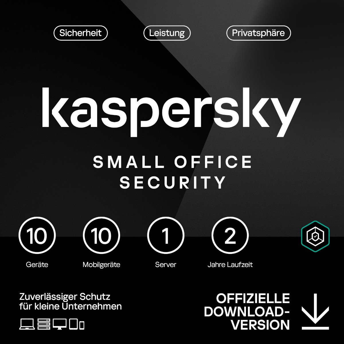 Kaspersky Small Office Security [10 Geräte - 2 Jahre] Base 10 Geräte + 10 Mobilgeräte + 1 Dateiserver - 2 Jahre