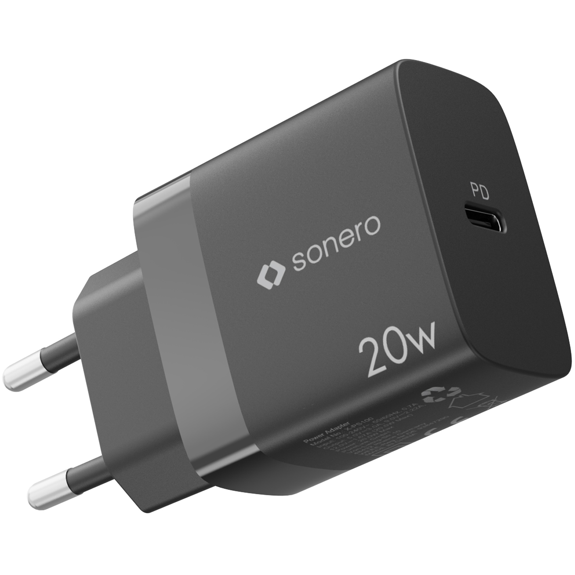 sonero USB-C Ladegerät - 1 Port - 20W PD - schwarz