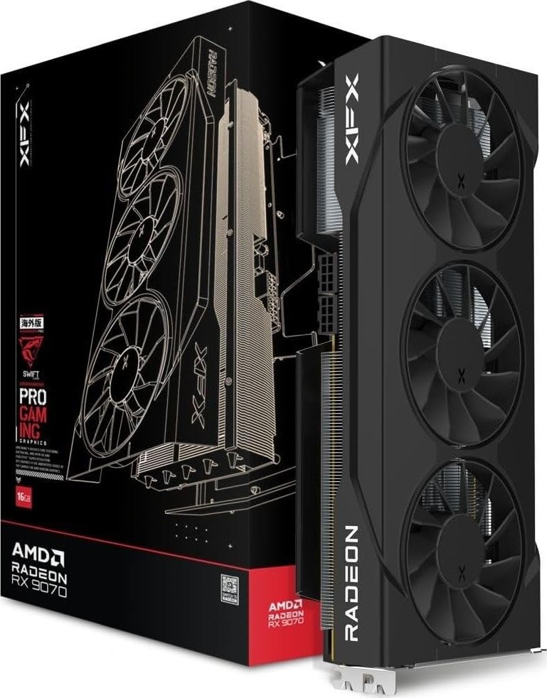XFX Swift Radeon RX 9070 OC Triple Fan Gaming Edition - 16GB GDDR6, 1x HDMI, 3x DP