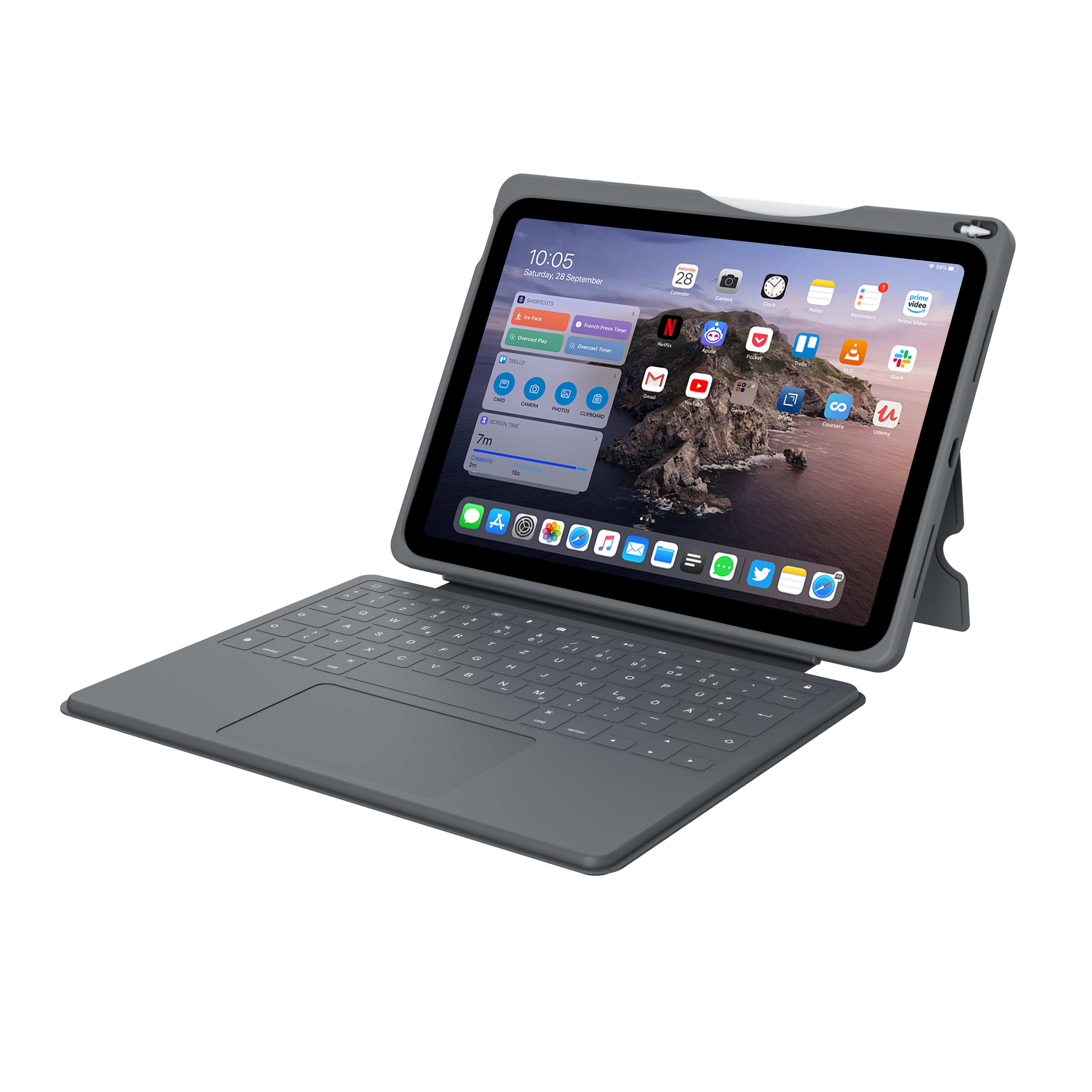 Deqster Smart Rugged Touch PLUS Keyboard iPad 10.9" (10. Gen.) Apple smart connector, Deutsches Layout (QWERTZ)