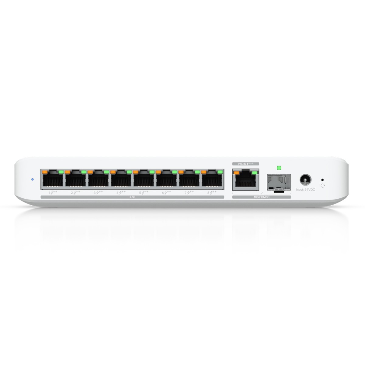 Ubiquiti Flex 2.5G PoE Managed Switch 8x 2.5 Gigabit Ethernet (PoE++), 1x 10G SFP+/RJ45 (PoE+++) Kombi Port