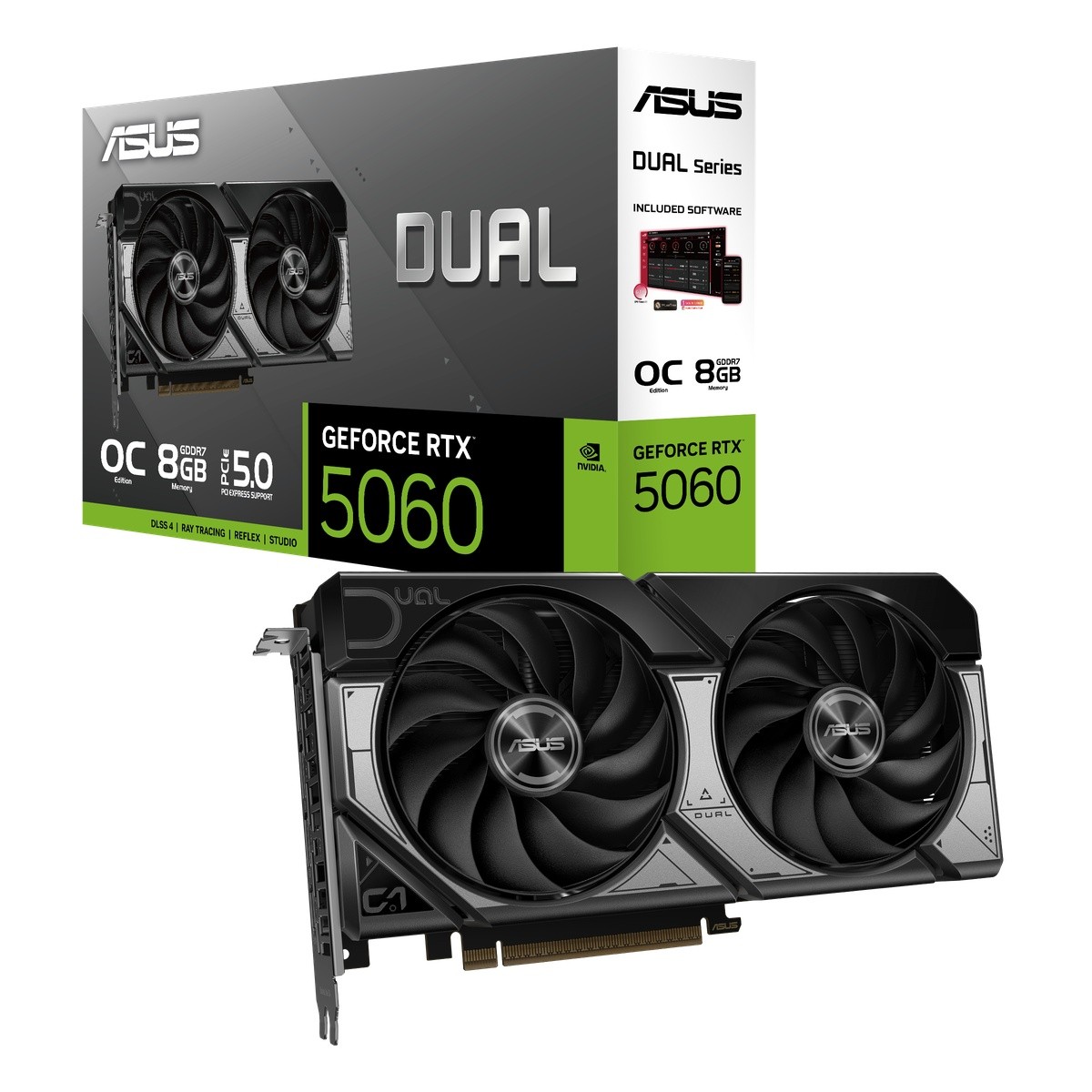 ASUS DUAL GeForce RTX 5060 OC Grafikkarte - 8GB GDDR7, HDMI, 3x DP