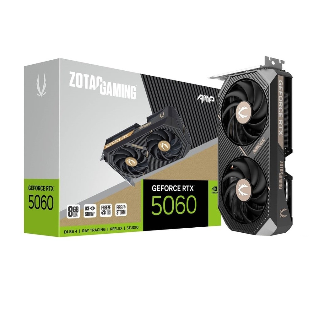 ZOTAC GeForce RTX 5060 8GB AMP Grafikkarte - 8GB GDDR7, HDMI, 3x DP