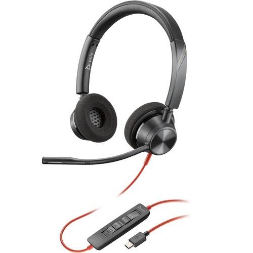 Poly Blackwire 3320 Stereo USB-C Headset On-Ear-Headset, incl. USB-C/A-Adapter