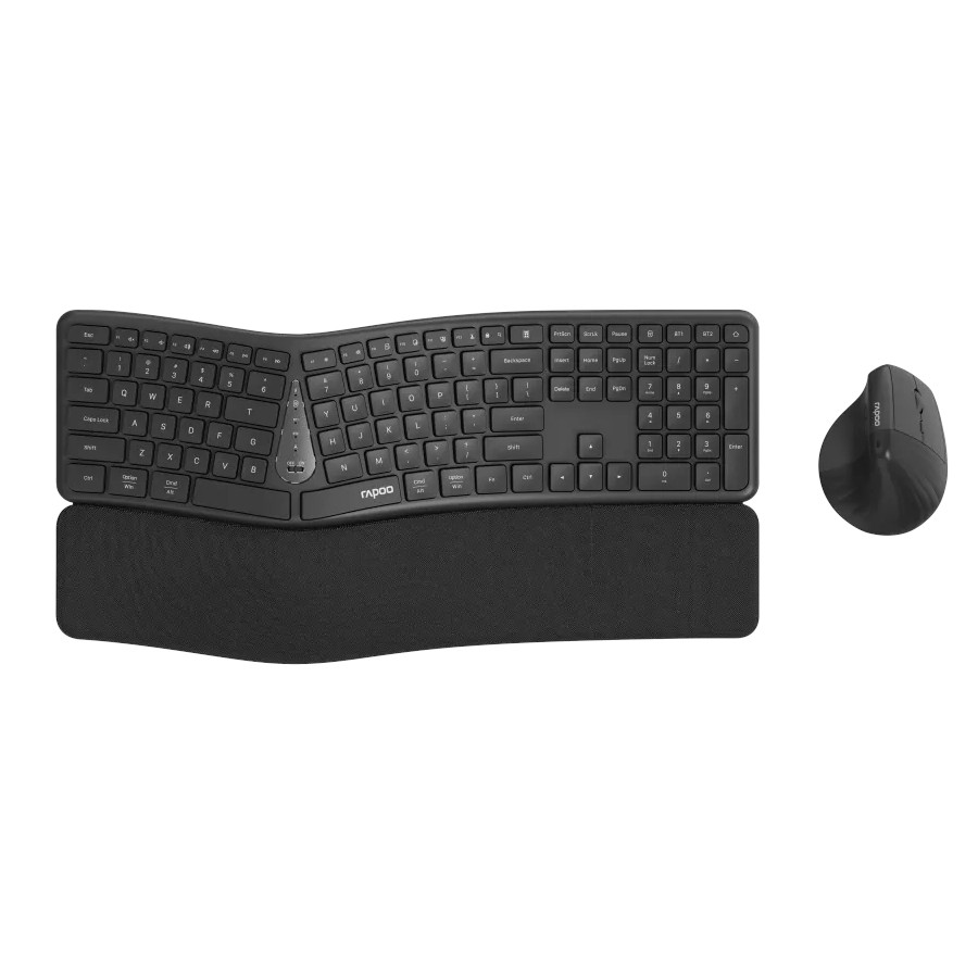 Rapoo Kabelloses Multimodus-Kombi-Set 8810ME, DE-Layout Ergonomisches Design,1600 DPI optische Maus, Verbindung zu mehreren Gerä