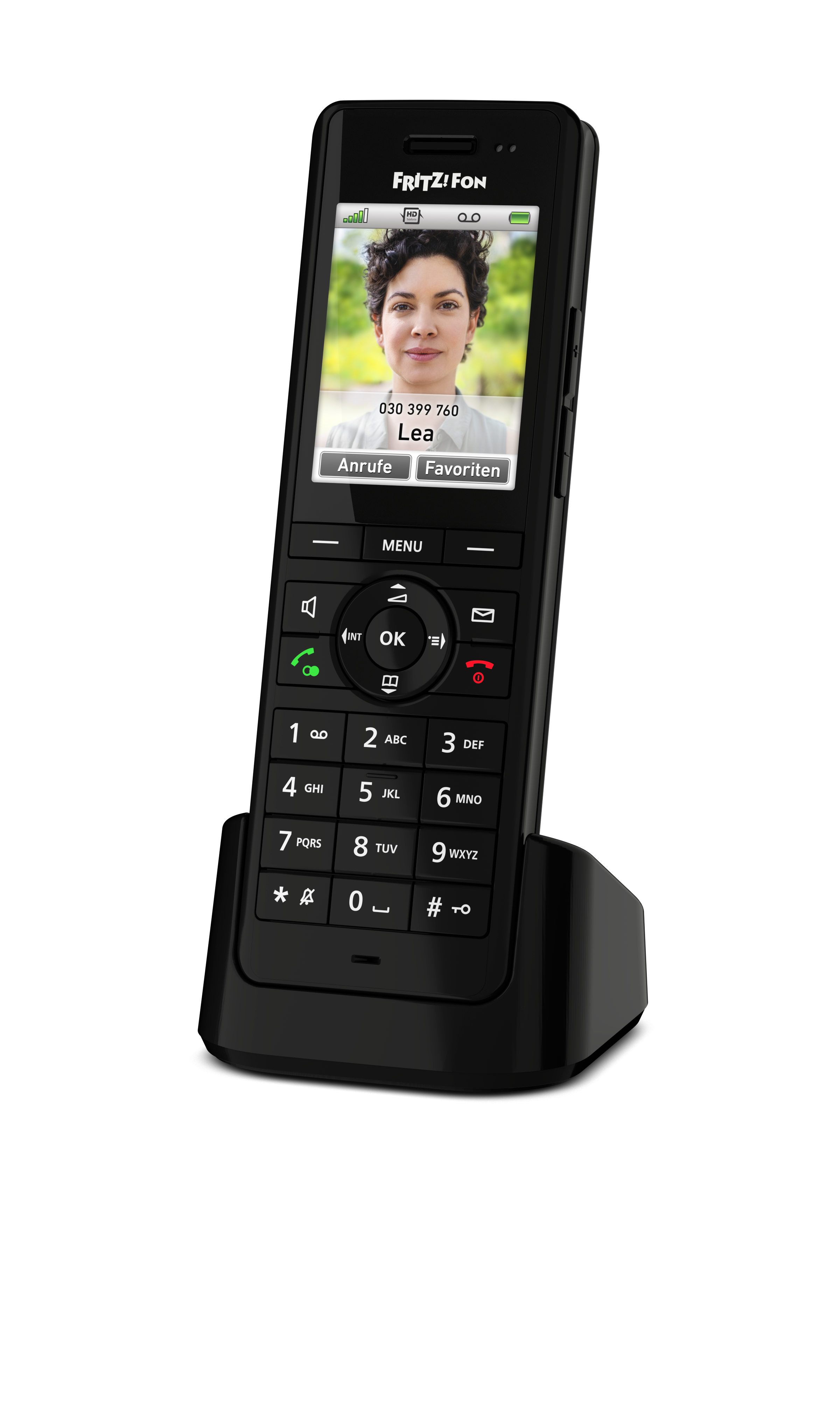 FRITZ!Fon X6 Black DECT-Komforttelefon (hochwertiges Farbdisplay, HD-Telefonie)