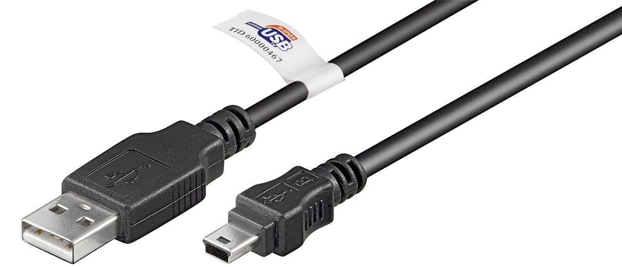 Goobay USB 2.0 Hi-Speed Kabel USB A auf Mini USB 1,8m [USB 2.0-Stecker (Typ A)  USB 2.0-Mini-Stecker (Typ B, 5-Pin)]