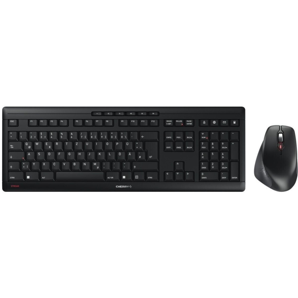 Cherry Stream Desktop Comfort Set, Kabellos Tastatur und Maus mit 2,4 GHz Technologie, CHERRY SX Scherentechnologie, AES-128 Ver