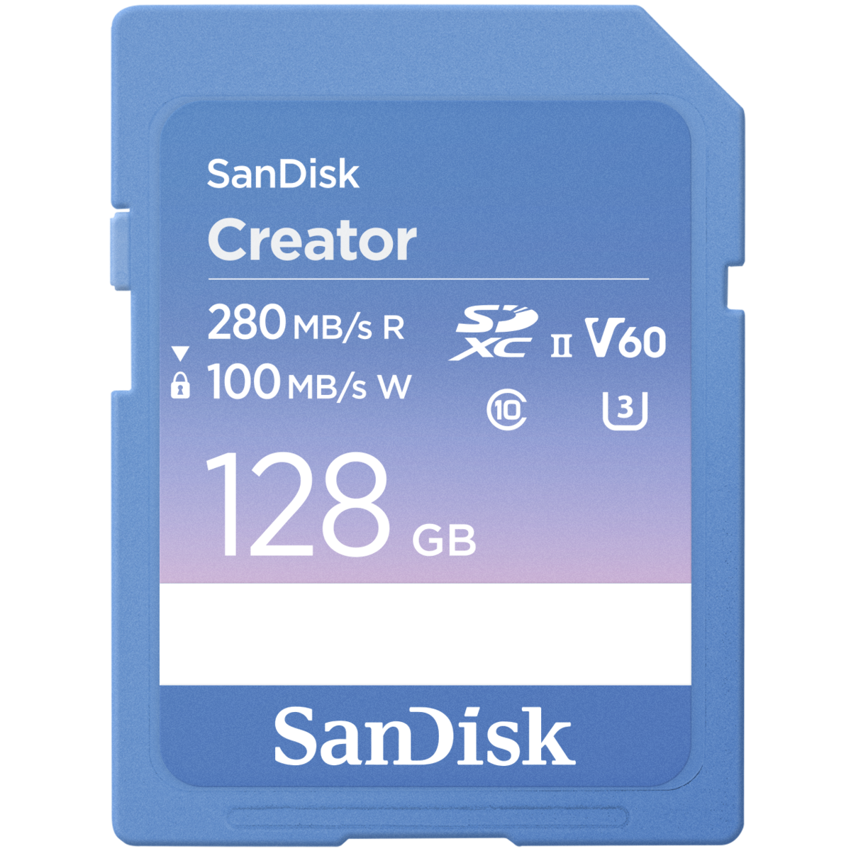 SanDisk Creator SD-Speicherkarte UHS-II 128GB Übertragungsgeschwindigkeiten von bis zu 280 MB/s