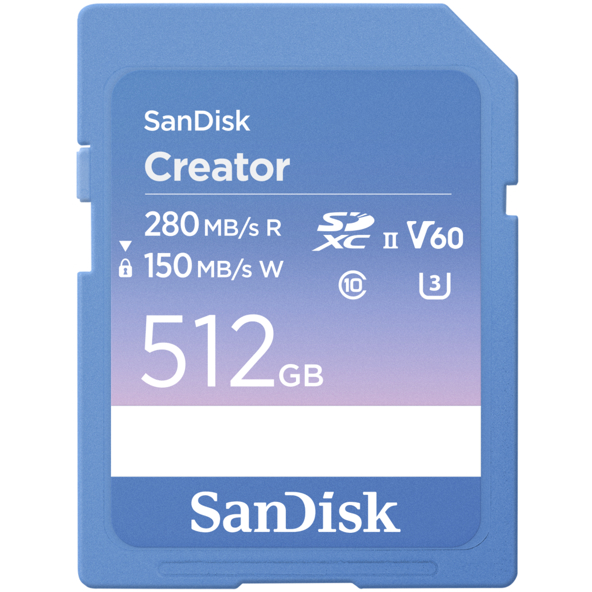 SanDisk Creator SD-Speicherkarte UHS-II 512GB Hohe Übertragungsgeschwindigkeiten von bis zu 280 MB/s