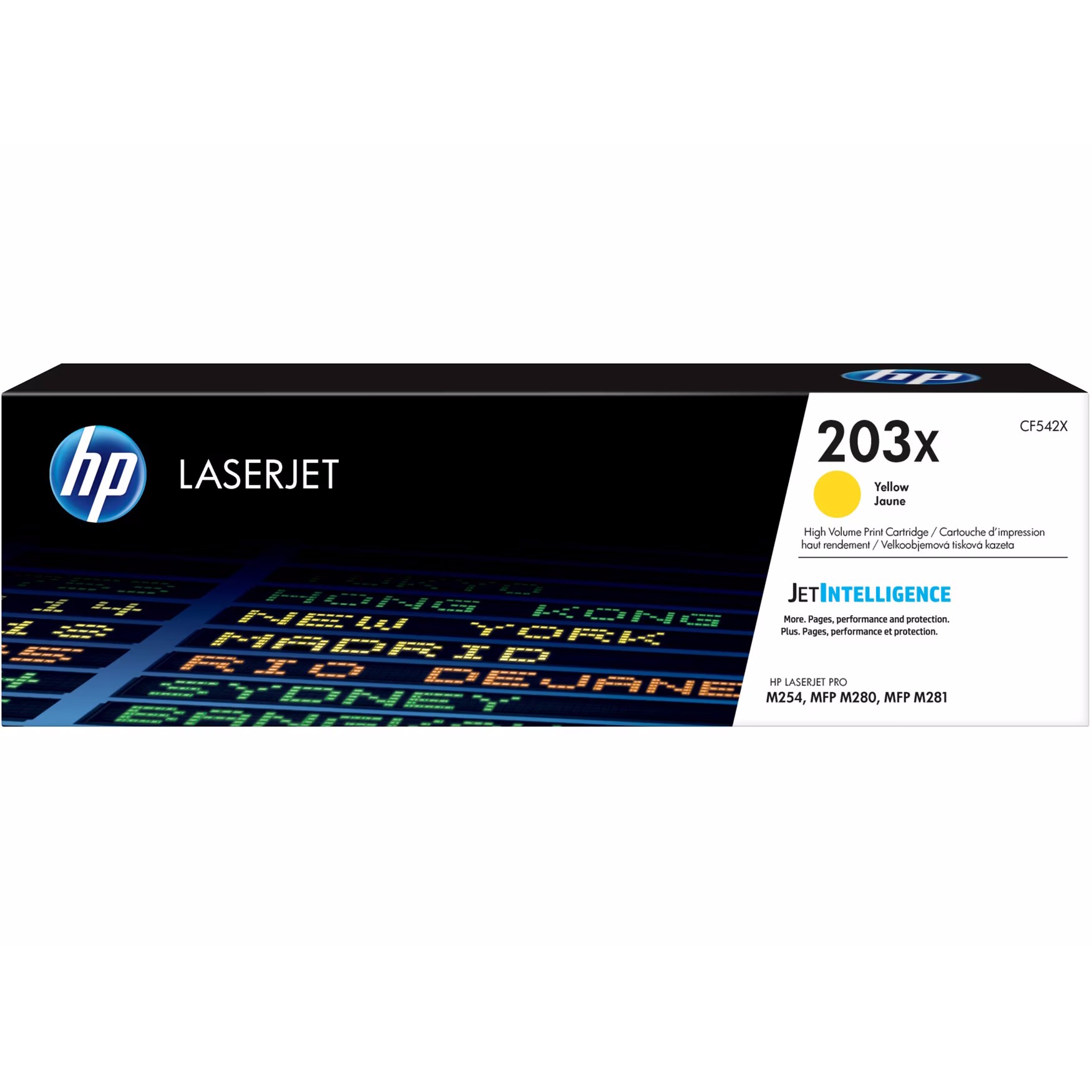 HP 203X (CF542X) Original LaserJet Tonerkartusche Gelb Kompatibilität: HP Color LaserJet Pro M254nw, M254dw // Color LaserJet Pr
