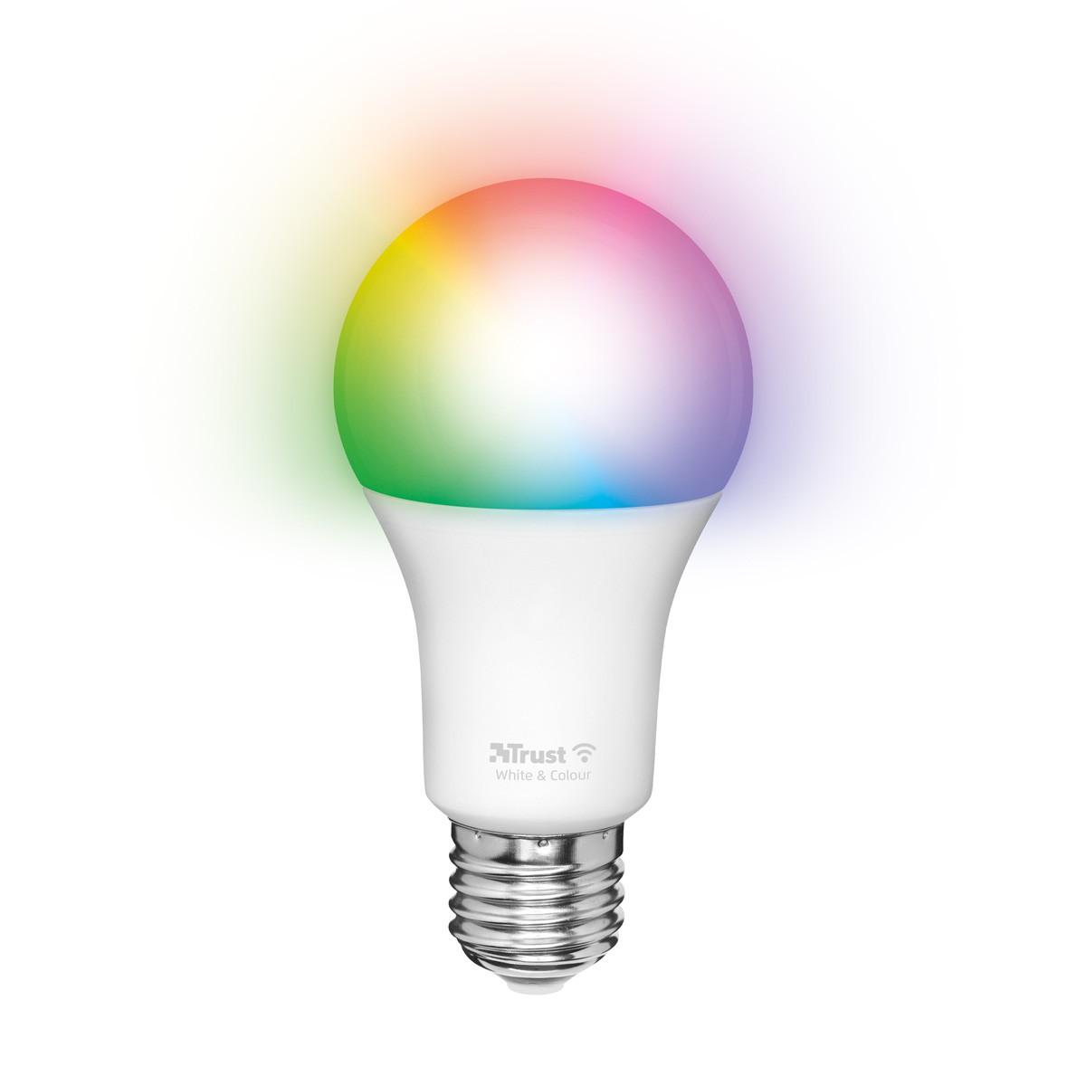 Trust E27 LED RGBCW WI-FI Smarte WiFi LED-Lampe, weiß und farbig, Fassung E27, von Ihrem Smartphone/Tablet zu steuern