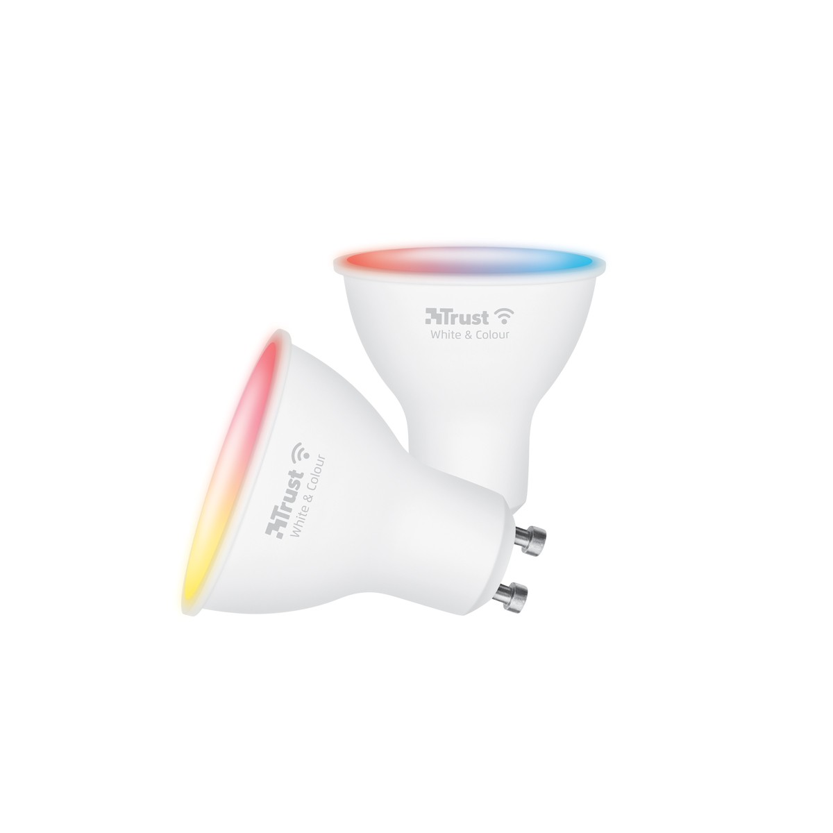 Trust GU-10 DUO-PACK RGBCW LED SPOT WI-FI Smarter WiFi LED-Strahler, weiß und farbig, Fassung GU10, von Ihrem Smartphone/Tablet 