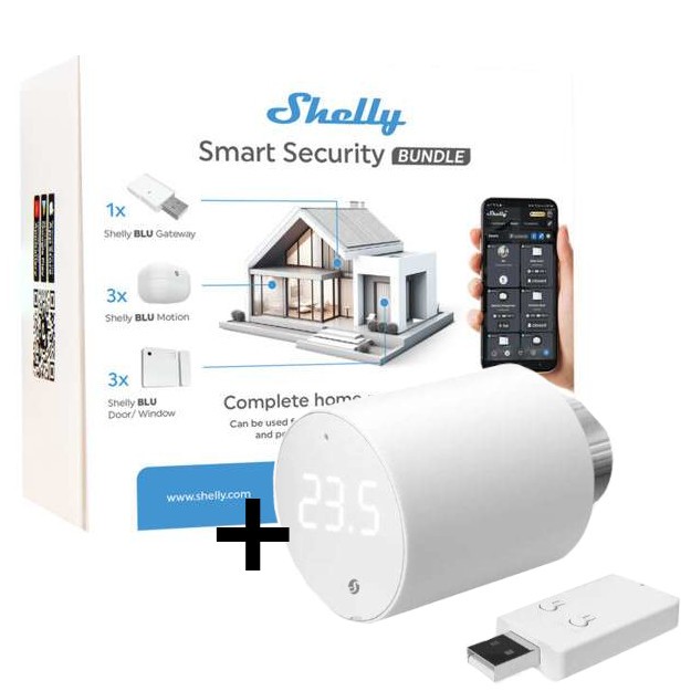 Shelly BLU TRV + BLU Gateway Gen3 + Security Bundle