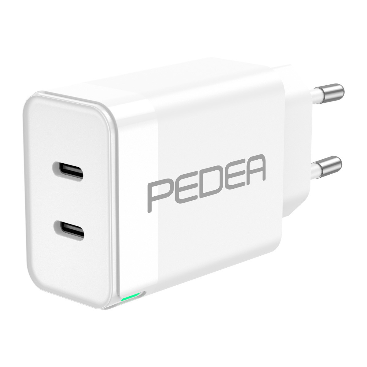 PEDEA 40W USB-C (PD) Schnellladegerät - 2-Ports Mehrfach Handy-Ladegerät mit USB-C, weiß