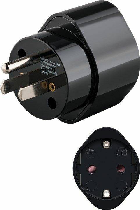 Goobay Netzadapter-Schutzkontaktbuchse US/Japan-Stecker (Typ F, CEE 7/4)  (Typ B, NEMA 5-15, 3-polig)