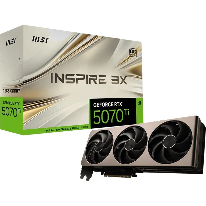 MSI GeForce RTX 5070 TI 16GB INSPIRE 3X OC - 16GB GDDR7, HDMI, 3x DP