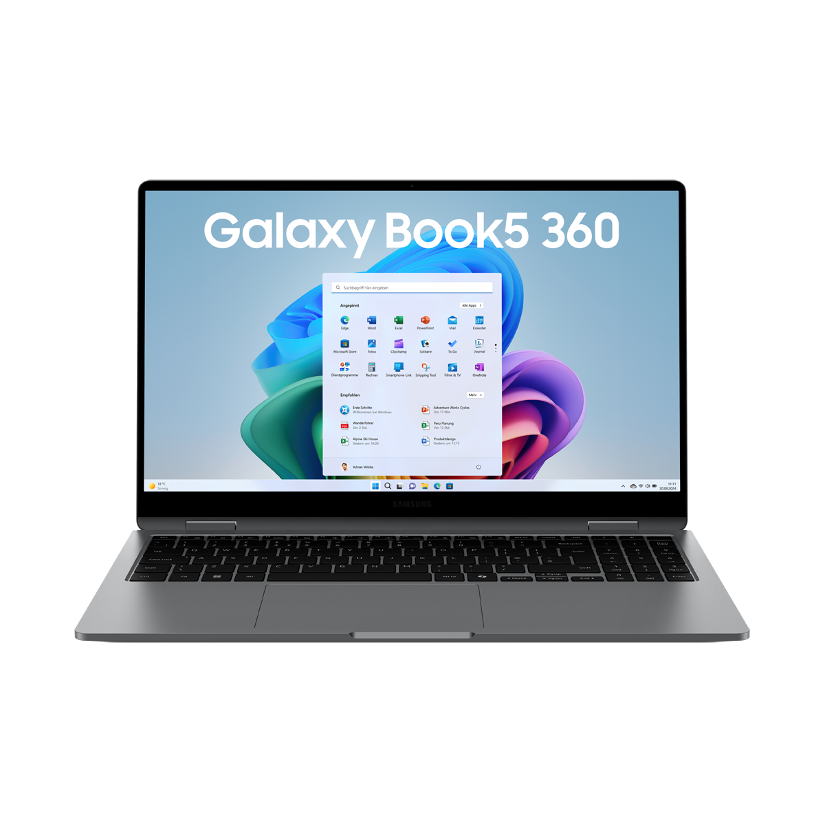 SAMSUNG Galaxy Book5 360 15,6 Zoll Intel Core Ultra 7 256V 16GB 1000GB W11 Moonstone Gray
