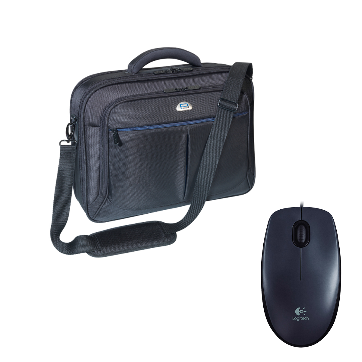 Pedea "Premium" 15,6", schwarz + Logitech M90, kabelgebunden