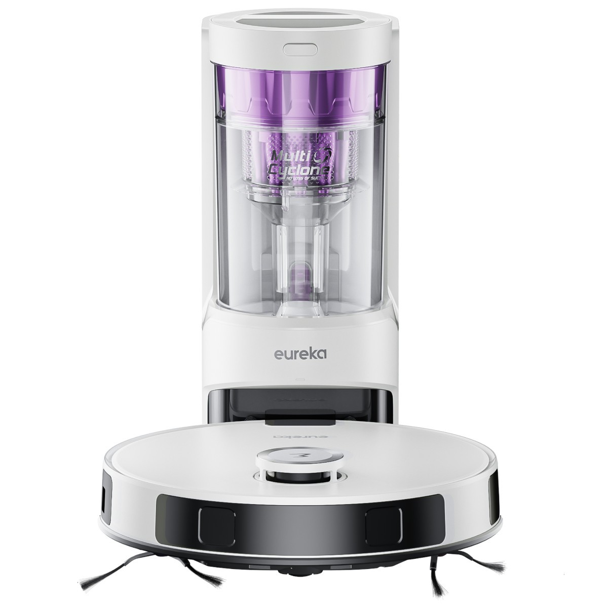 Eureka NER E10s weiß Saug-/Wischroboter mit Multi-Zyklonen-Absaugstation