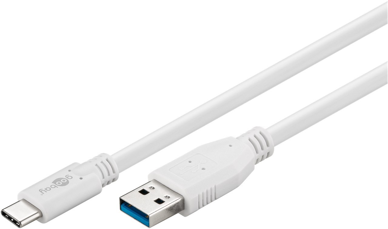 Goobay 1m USB-C Lade- und Synchronisationskabel, weiß