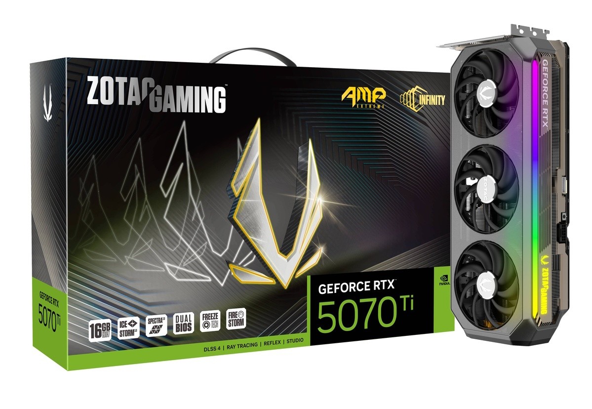 ZOTAC GAMING GeForce RTX 5070 Ti AMP Extreme INFINITY - 16GB GDDR7, HDMI, 3x DP