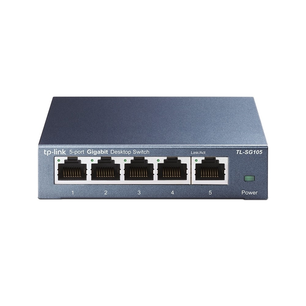 TP-Link TL-SG105 5-Port Gigabit Switch (1000 Mbit/s, Metallgehäuse, Auto MDI/MDIX)