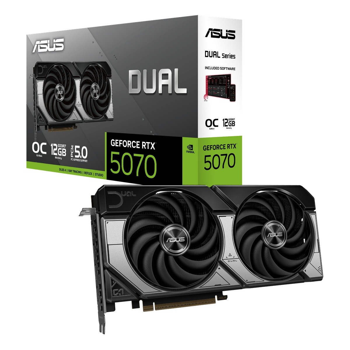 ASUS Dual GeForce RTX 5070 OC - 12GB GDDR7, HDMI, 3x DP