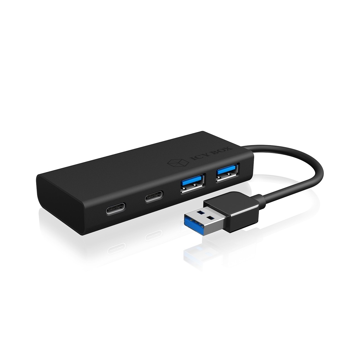 ICY BOX IB-HUB1426-U3 USB 3.0 Hub Type-A zu 2x Type-C™ und 2x Type-A USB Anschlüssen