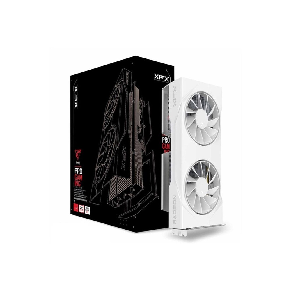 XFX Radeon RX 9060XT Swift Dual Fan OC White 8GB - 8GB GDDR6, 2x HDMI, 2x DP