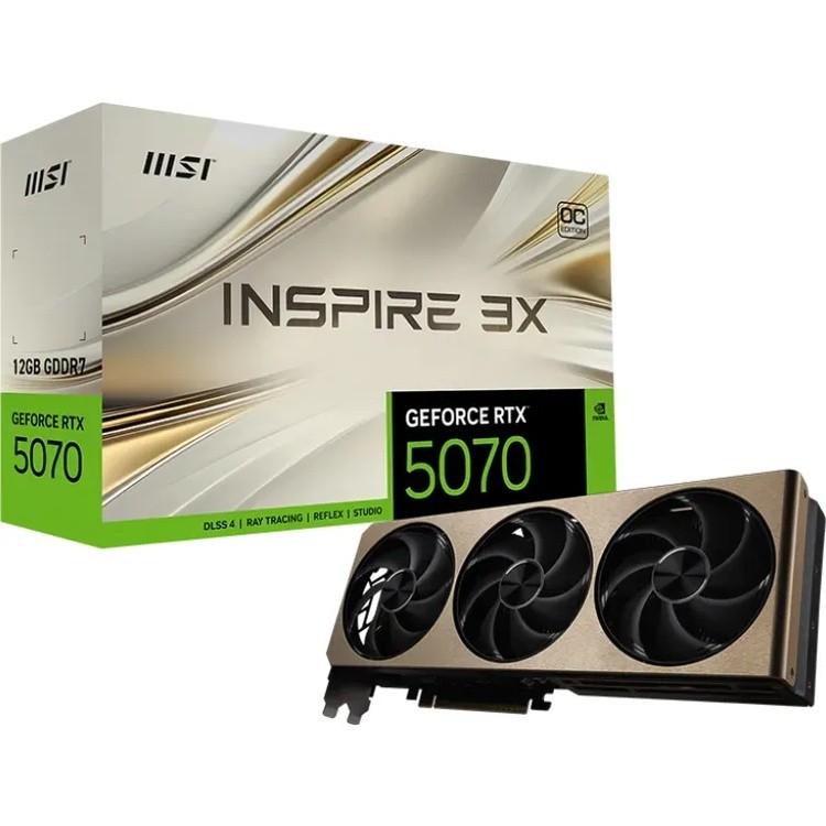 MSI GeForce RTX 5070 12G INSPIRE 3X OC - 12GB GDDR7, HDMI, 3x DP